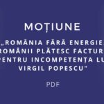 Motiune - Romania fara energie. Romanii platesc factura pentru incompetenta lui Virgil Popescu