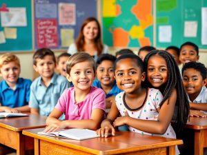 Săli de clasă pline de elevi și profesori entuziaști.